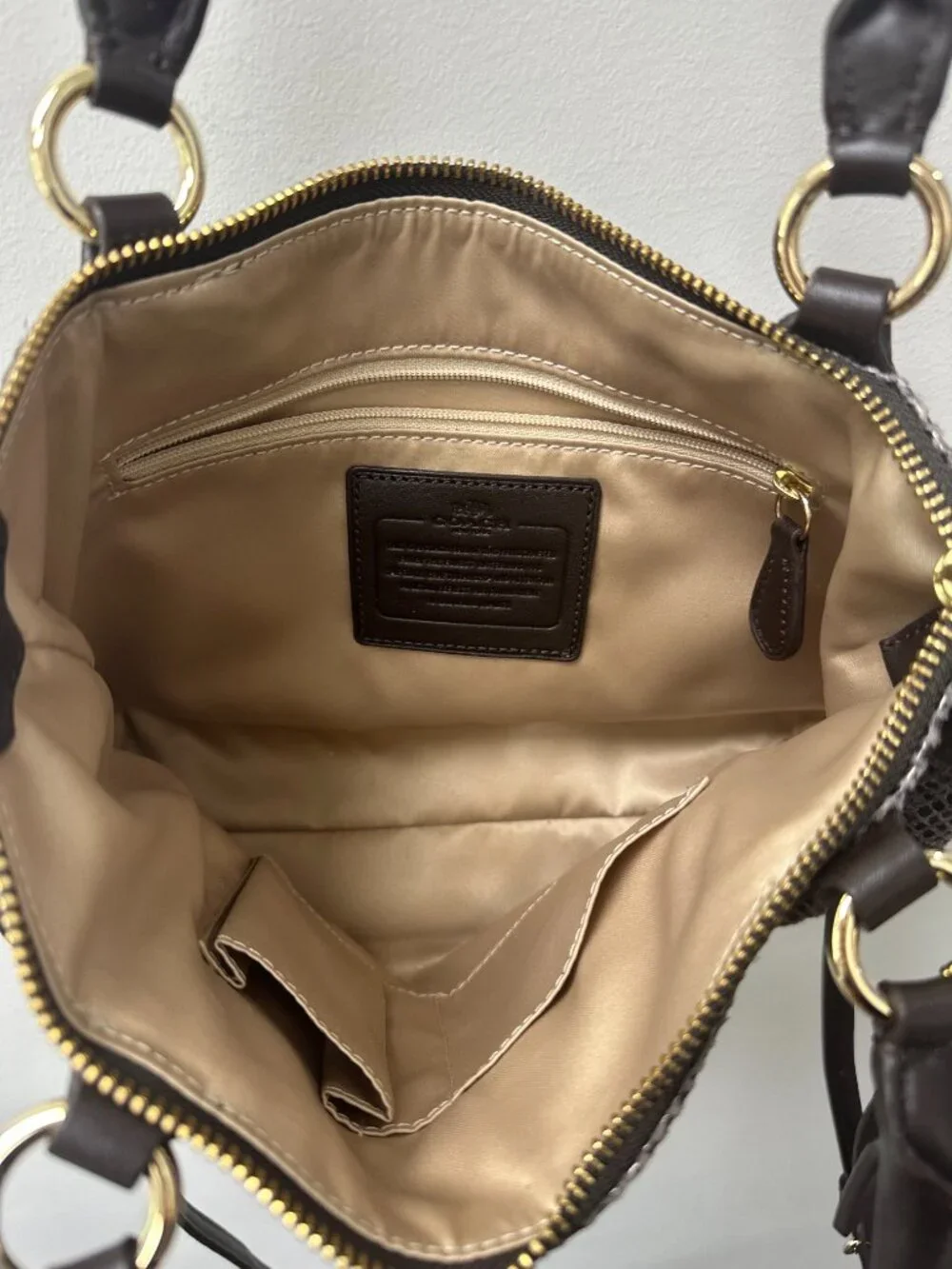 Coach Colette Snakeskin / Leather Crossbody Purse